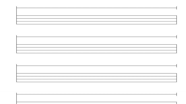 Free Download – 4 String Tablature - TAB - Blank - Cigar Box Guitar ...