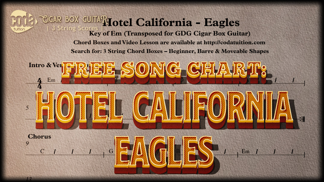 Guitar chord california hotel